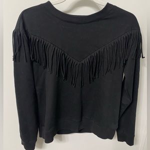 Black fringe sweater